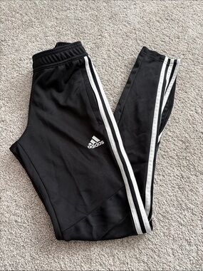 adidas Black Joggers with White Three-Stripes